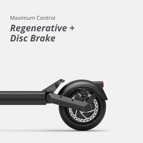 Hinterradbremse des VMAX VX2 Hub mit Kombination aus Rekuperations- und Scheibenbremse für zuverlässige Kontrolle.